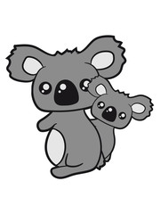 sweet little baby koala cute mamapapa child holds family itself