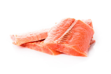 red fish fillet over white