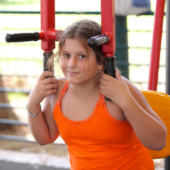 girl on a gym machine