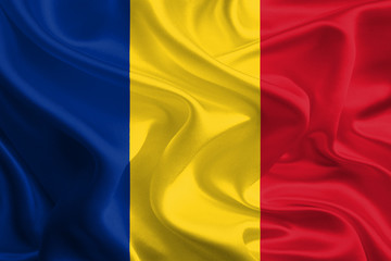 Waving Fabric Flag of Romania