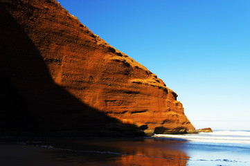 Legzira stone arch, ruined now, Atlantic Ocean, Morocco, Africa