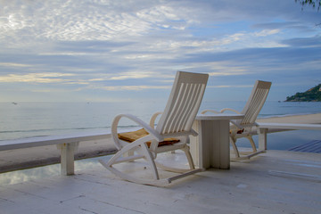 Rocking Chair at the terrace, Sunrise