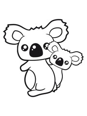 sweet little baby koala cute mamapapa child holds family itself