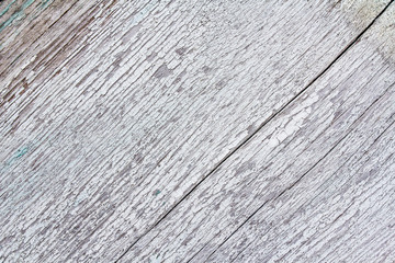 Texture of old wood with worn white paint, Vintage, background