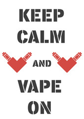 Poster with electrons cigarettes in the form of heart