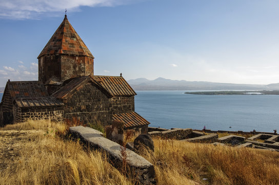 Sevanavank (Sevan Monastery), a monastic complex located on a shore of Lake Sevan in the Gegharkunik Province of Armenia