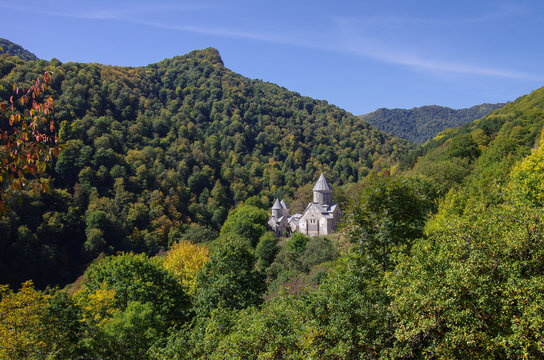 The ancient Haghartsin monastery is located near the town of Dilijan, in a wooded valley. Armenia