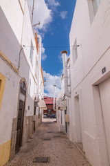 Outdoor view of the typical architecture of the cubist city of Olhao, Portugal.