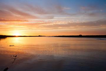 Sunset over water