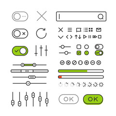 Different style trendy interface vector elements and pictograms