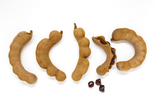 tamarinds on white background