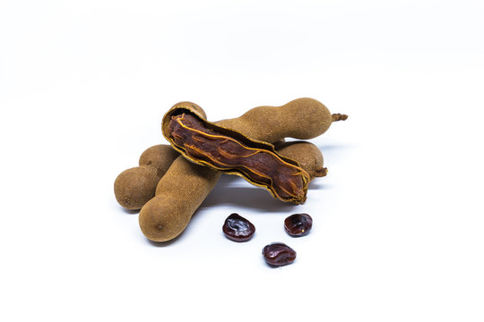 tamarinds on white background