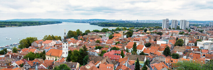 Fototapeta na wymiar Panorama of Zemun and Belgrade, Serbia
