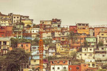 Colored Old Houses at Cerro Santa Ana in Guayaquil Ecuador