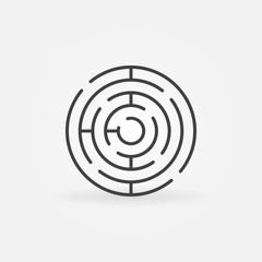 Round maze line icon