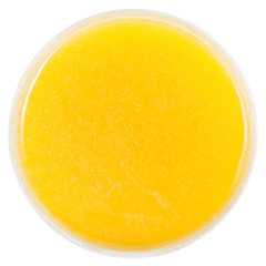 Fototapeta na wymiar top view of dense yellow honey in pot isolated