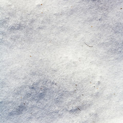 ice crust on snow in cold winter day