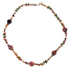 Naklejka premium round necklace from natural gemstone chippings