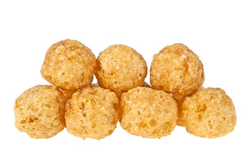 Cereal balls on white background
