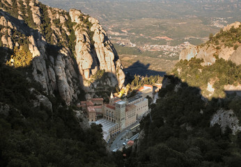 Fototapeta na wymiar Santa Maria de Montserrat Abbey near Barcelona. Spain
