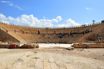 amphitheater in Caesarea Maritima, national park, Israel