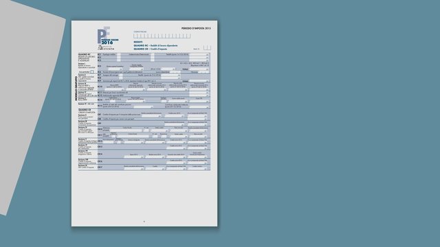 italian tax form Unico with automatic pages slide, empty space at the right