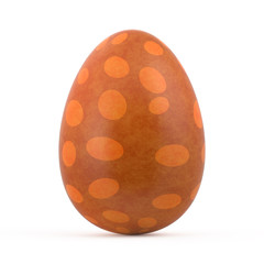 orange easter egg isolated on white background