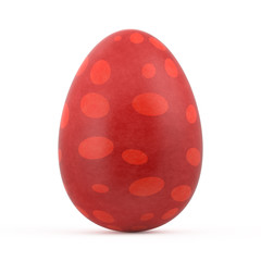 red easter egg isolated on white background