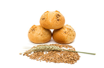 French bread rolls isolated