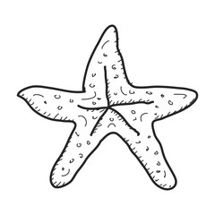 Simple doodle of a starfish - 103929336