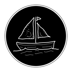 Simple doodle of a sail boat
