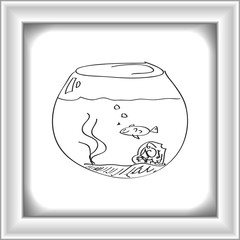 Simple doodle of a goldfish bowl