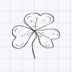 Simple doodle of a clover leaf