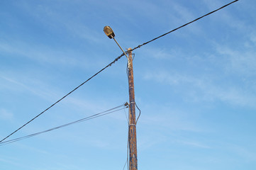 electric pole with street light