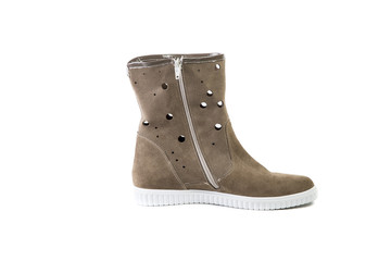 spring brown boots for women shoes on a white background, online shop