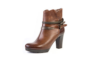 spring brown boots for women shoes on a white background, online shop