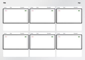 Camera viewfinder storyboard template 6 frame