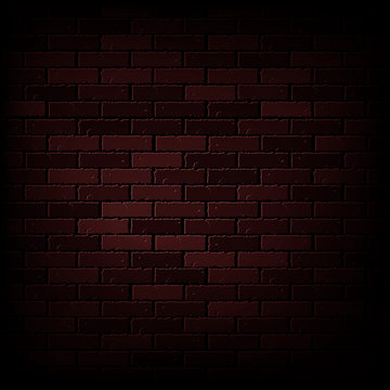 Кирпичная стена. Фон из кирпичей темно красного цвета