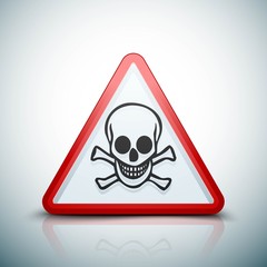 Skull triangle hazard sign