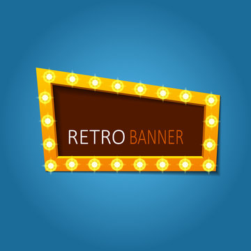 Vector bright retro banners with light effects