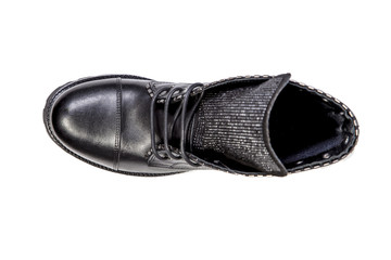 women's shoes top view, shoes on a white background