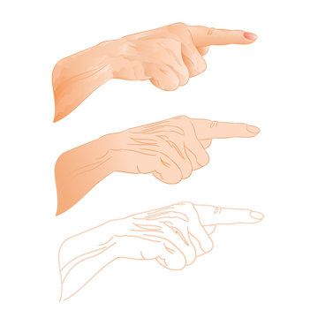 Human hand right pointer vector