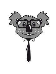 nerd geek nerd ties hornbrille pimple freak face head nerdy koala