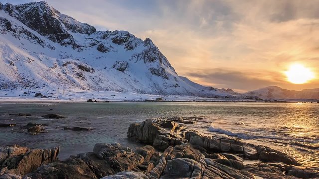 Cinemagraph Loop - Lofoten beach in Norway - motion photo
