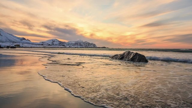 Cinemagraph Loop - Lofoten beach in Norway - motion photo

