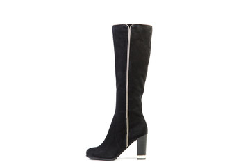 women's boots on a white background, suede shoes online store