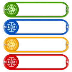 Four buttons for entering text with screws and access icon