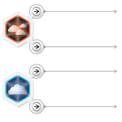 Obraz premium Two abstract frames for your text and clouds