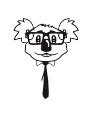 nerd geek nerd ties hornbrille pimple freak face head nerdy koala