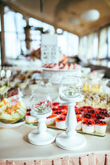 Delicious Wedding Cake and Candy Bar